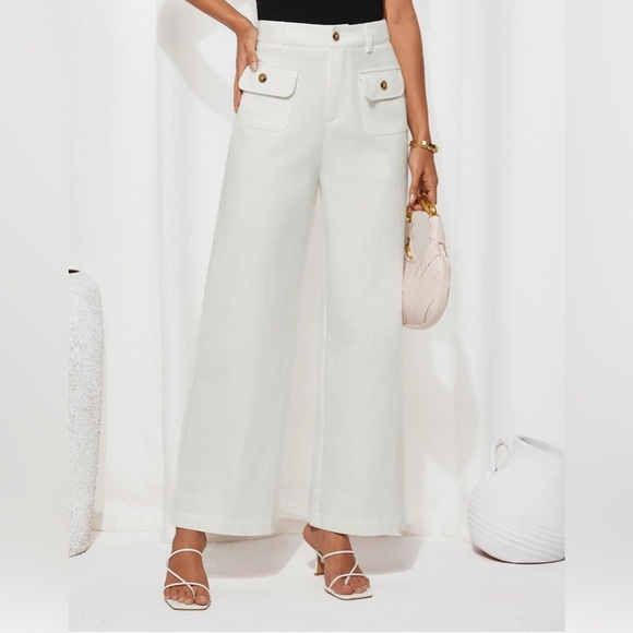 Elegant White Women's Pants (055) - Picture 2 of 4